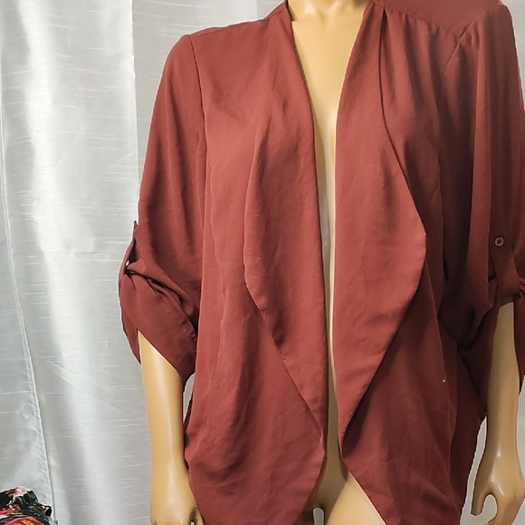 Torrid Brick Red Open Front Cardigan Size 3 - Picture 1 of 7